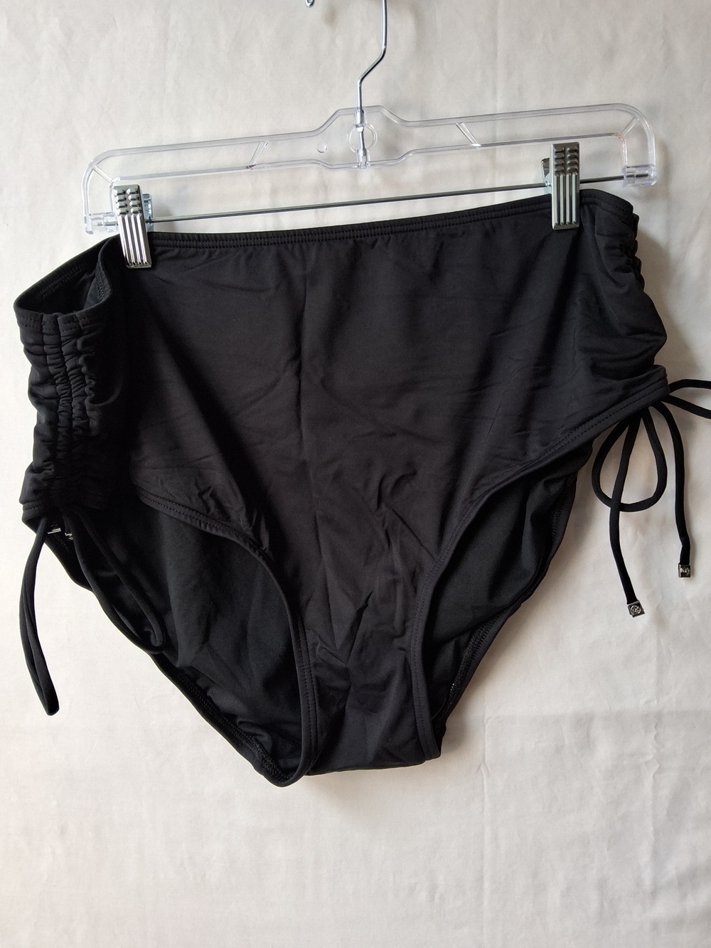 MICHAEL Michael Kors Black High-Rise Swim Bottoms with Side Ties